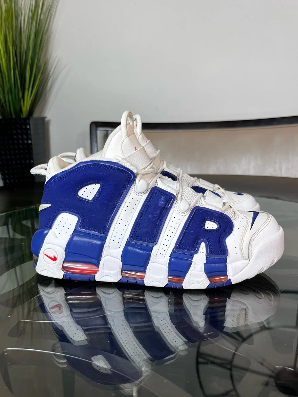 Nike Air More Uptempo Knicks 33 Blue White Mens Sz 9.5